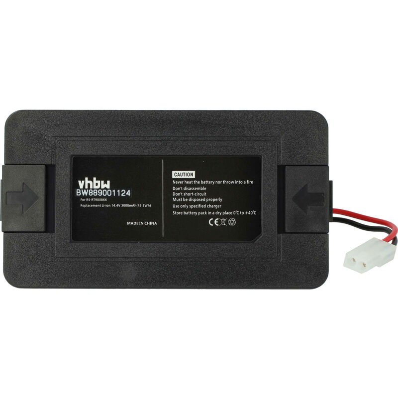 Batterie compatible avec Rowenta Explorer 20 RR682, 20 RR687, 40 R727, 40 RR724, 20, 40 aspirateur Noir (3000mAh, 14,4V, Li-ion) - Vhbw