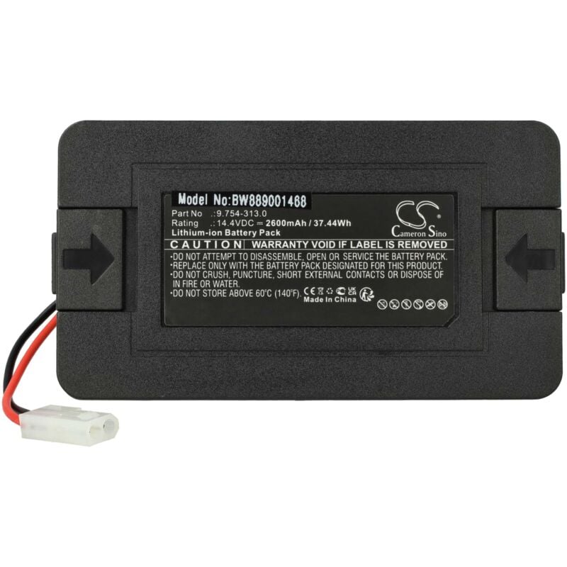 Vhbw - Batterie compatible avec Rowenta X-plorer série 20 Aqua RR6875, RR6875WH robot électroménager Noir (2600mAh, 14,4V, Li-ion)