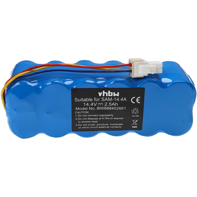Vhbw - Batterie compatible avec Samsung Navibot SR8843, SR8844, SR8845, SR8846, SR8847, SR8848, SR8849, SR8850 (2500mAh, 14,4V, NiMH)