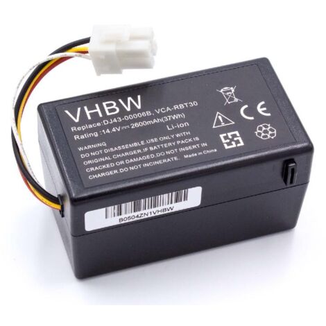 vhbw Batterie compatible avec Samsung Navibot SR8950, SR8980, SR8940, SR8981, VCR8940 robot électroménager (2600mAh, 14,4V, Li-ion)