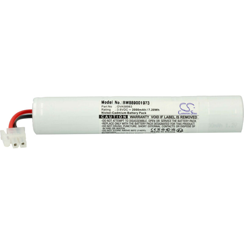 Batterie compatible avec Schneider 786966, TD310332, OVA58910, TD310333 éclairage d'issue de secours (2000mAh, 3,6V, NiCd) - Vhbw