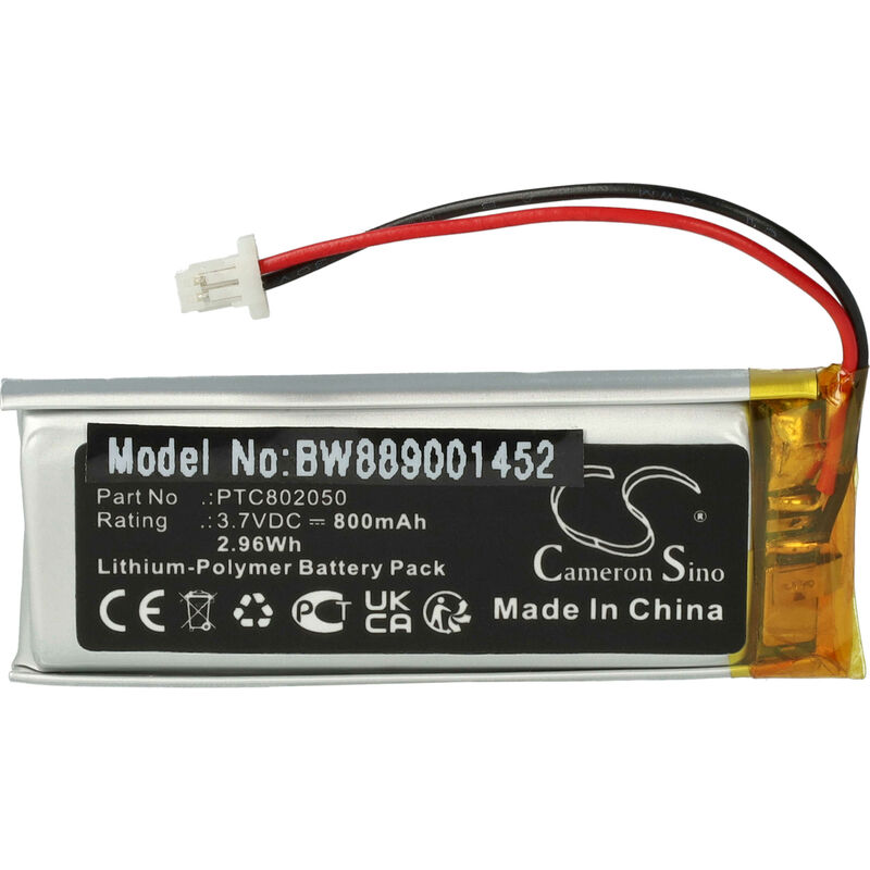Vhbw - Batterie compatible avec Sena GT-Air ii, J-Cruise ii, shoei Neotec ii casque audio, écouteurs sans fil (800mAh, 3,7V, Li-polymère)