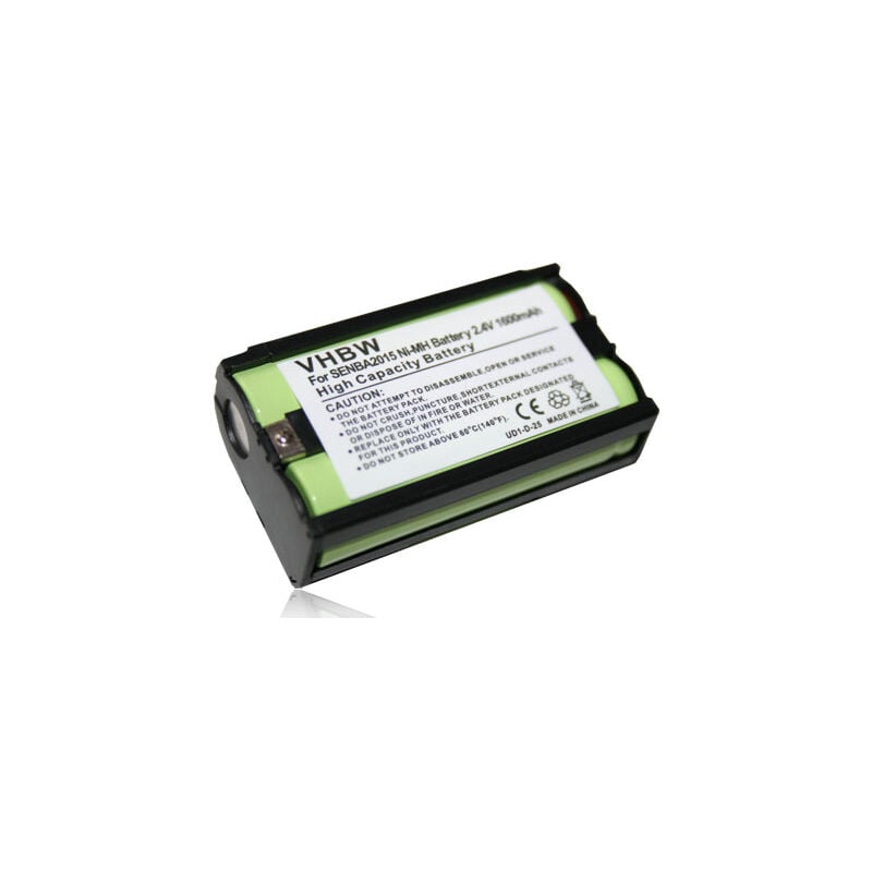 Batterie compatible avec Sennheiser ew 100 eng G2, ew 112 G2, ew 112-p G2, EW122 G2, ew 122p G2 radio talkie-walkie (1500mAh, 2,4V, NiMH) - Vhbw