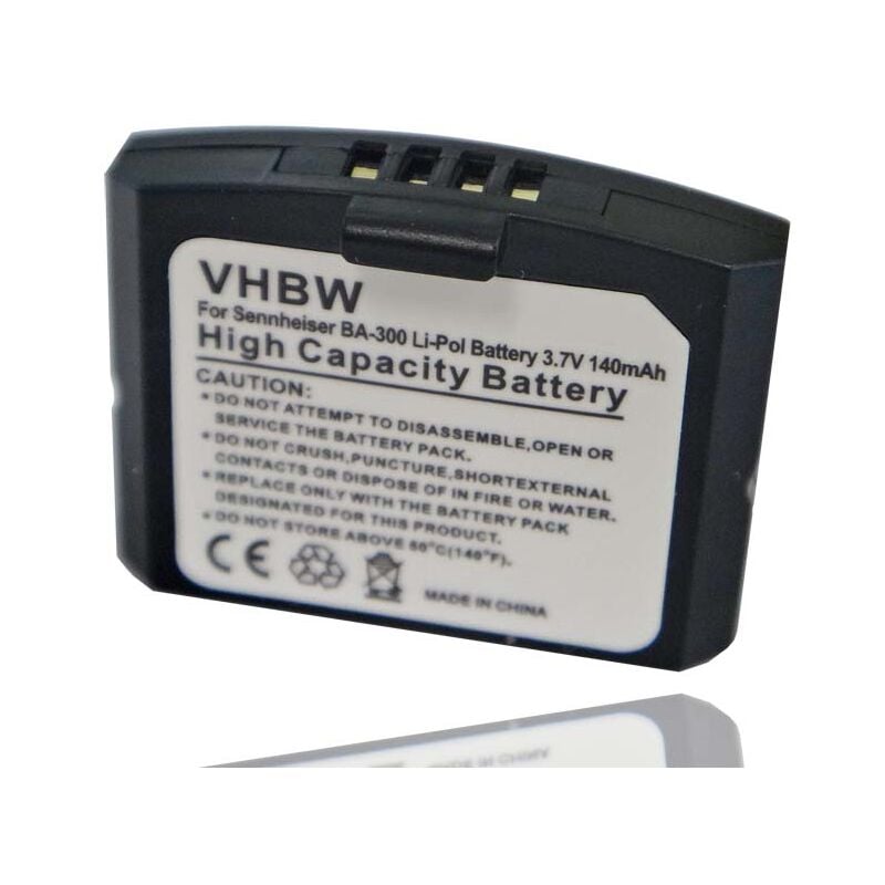 Batterie compatible avec Sennheiser Set 833 tv, Set 843 tv casque et écouteurs sans fil (140mAh, 3,7V, Li-polymère) - Vhbw