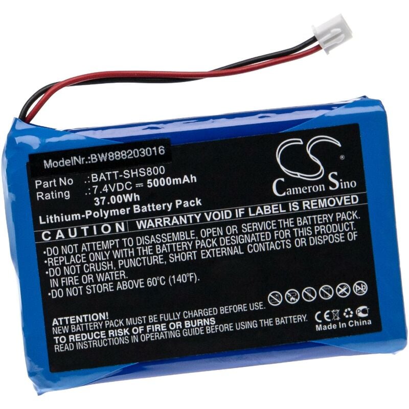 Vhbw - Batterie compatible avec Siglent SHS1000, SHS800 outil de mesure (5000mAh, 7,4V, Li-polymère)