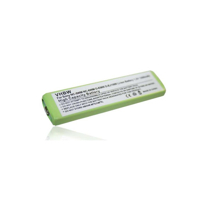 Batterie compatible avec Sony MZ-710, MZ-75, MZ-77, MZ-80, MZ-800, MZ-90, MZ-900 lecteur MP3 baladeur MP3 Player (1200mAh, 1,2V, NiMH) - Vhbw