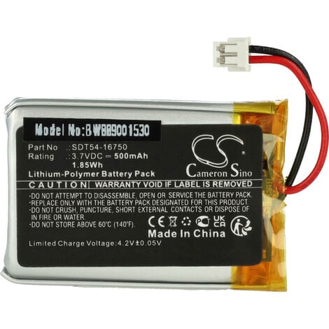 vhbw Batterie compatible avec SportDog SD-575, SD-575E collier de dressage de chien (500mAh, 3,7V, Li-polymère)