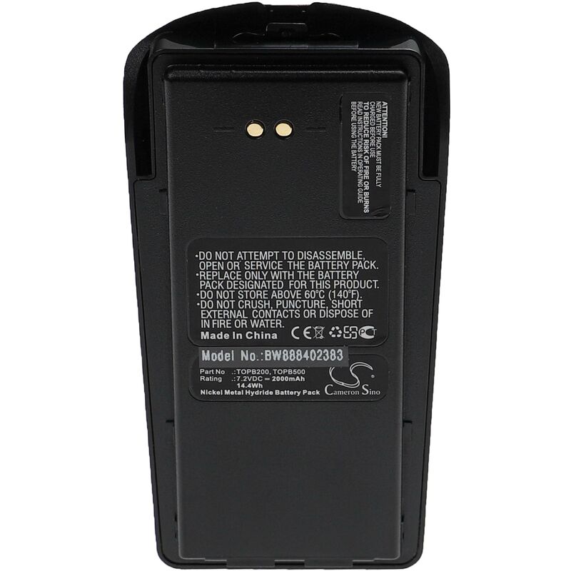 Batterie compatible avec Tait Cougar 400 radio talkie-walkie (2000mAh, 7,2V, NiMH) - avec clip de ceinture - Vhbw