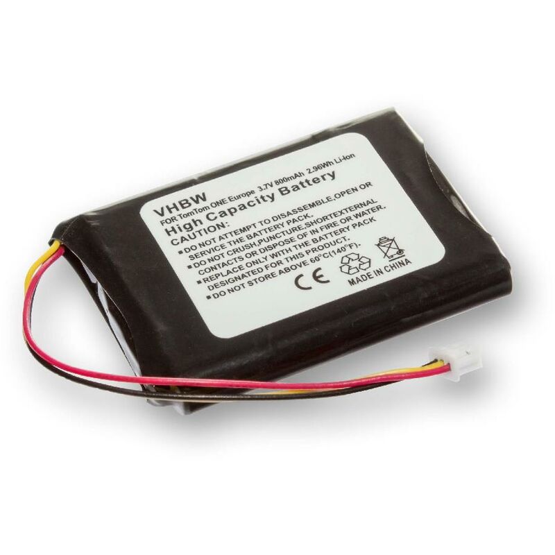 Batterie compatible avec TomTom One 4N00.012, 4N01.000, 4N01.001, 4N01.002, 4N01.003 système de navigation gps (950mAh, 3,7V, Li-ion) - Vhbw
