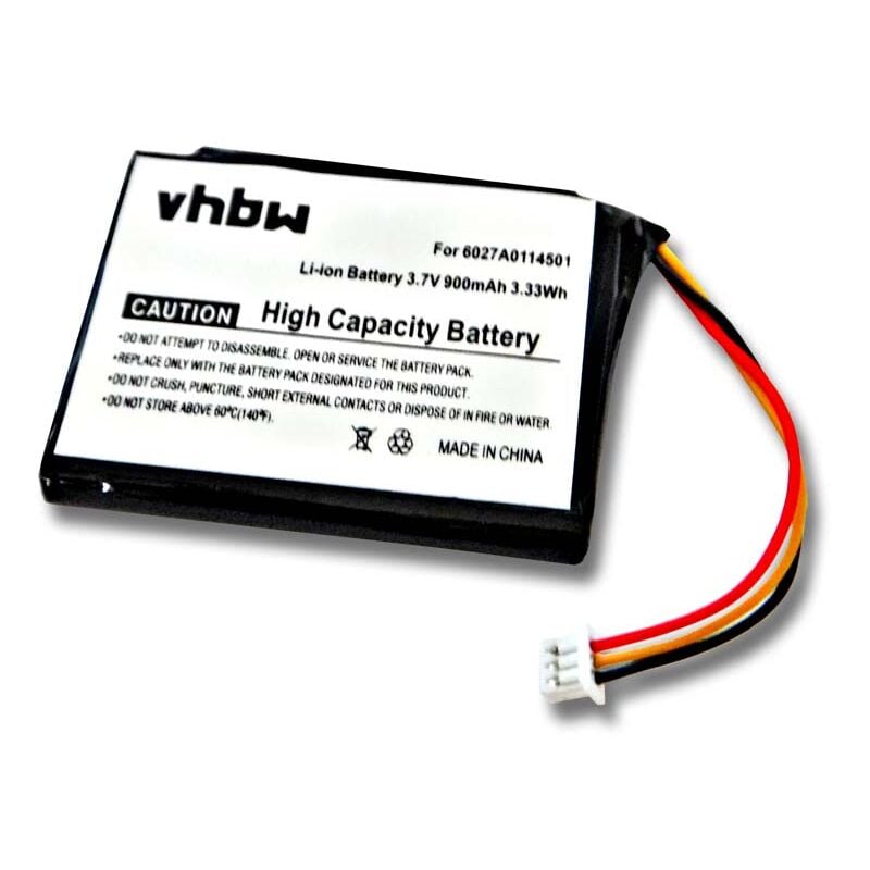 Vhbw - batterie compatible avec TomTom Via 1605M, 1605TM système de navigation gps (900mAh, 3,7V, Li-ion)