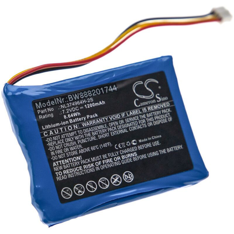 vhbw Batterie compatible avec Tosight TSEL-110 outil de mesure (1200mAh 7,2V Li-Ion)