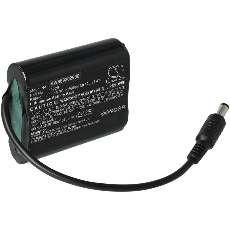 vhbw Batterie compatible avec Venture Heat MC-1645, ZMCB2200 gants chauffants pour moto (2600mAh, 11,1V, Li-ion)
