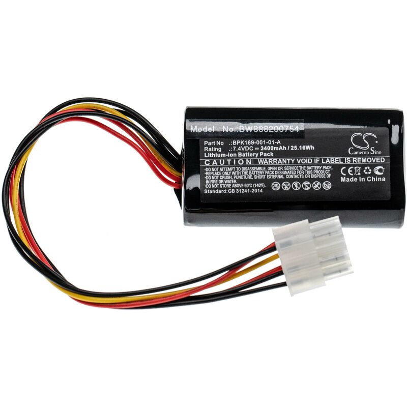Batterie compatible avec Verifone Ruby 2, ci, PCA169-001-01, PCA169-404-01-A scanner de code-barres pos (3400mAh, 7.4V, Li-Ion) - Vhbw