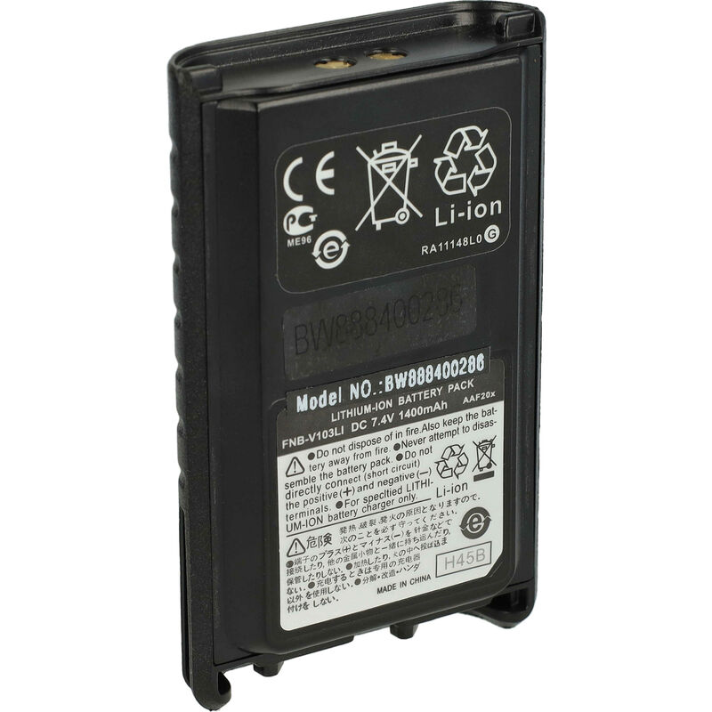 Batterie compatible avec Vertex VX-230, VX-231, VX-231L, VX-234, VX230, VX231L, VX234 radio talkie-walkie (1400mAh, 7,4V, Li-ion) - Vhbw