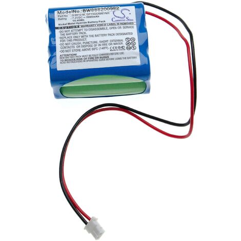 vhbw batterie compatible avec Visonic 0-9912-H, 0-9912-W, Powermax Plus, Powermax+ alarme maison/contrôle home security (2000mAh, 7.2V, NiMH)