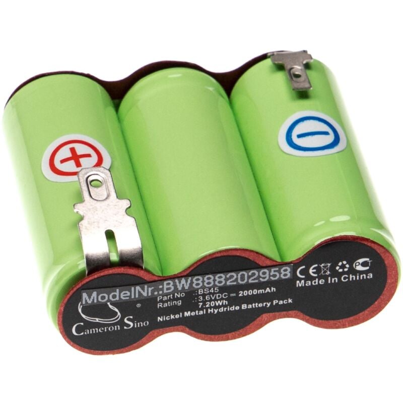 Vhbw - Batterie compatible avec Wolf Garten Accu 45, Grass Shears Accu 45 Serie b-d outil électrique (2000 mAh, NiMH, 3,6 v)