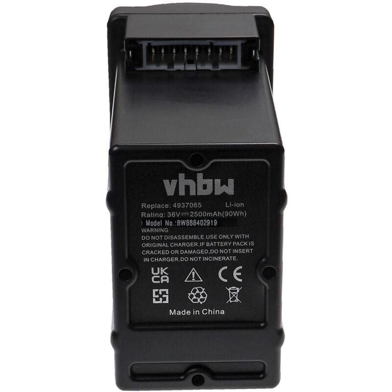 vhbw Batterie compatible avec Wolf Garten Li-Ion Power 37, Li-Ion Power 40 tondeuse à gazon (2500mAh, 36V, Li-ion)