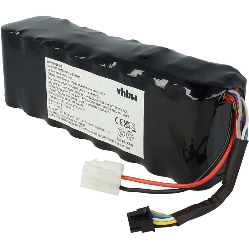 vhbw Batterie compatible avec Wolf Garten Loopo, RS612, RS622, RS635 6000mAh, 25,6V, Li-ion