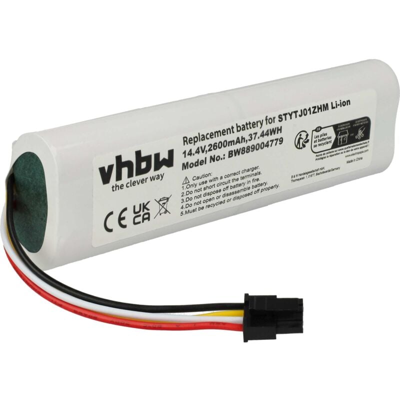 Vhbw - Batterie compatible avec Xiaomi Dreame Bot L10 Pro RLS5L, Bot L10s Ultra Gen2 RLL32SE robot électroménager (2600mAh, 14,4V, Li-ion)