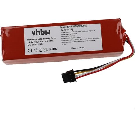vhbw Batterie compatible avec Xiaomi Mi Robo, Mijia Roborock S50, Mijia Roborock S51, Millet Sweeper robot électroménager (3000mAh, 14,4V, Li-ion)