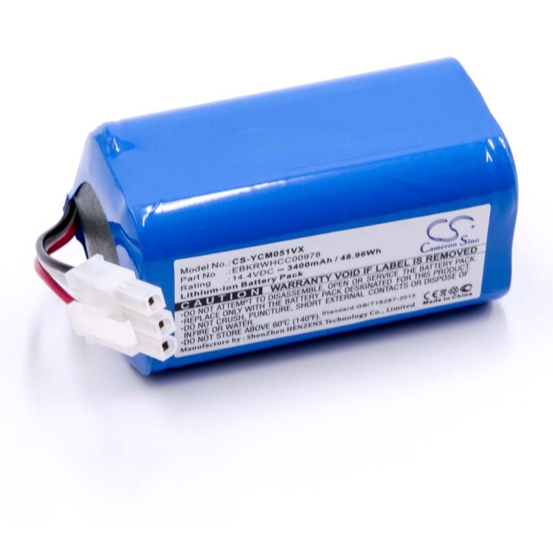 Vhbw - Batterie compatible avec Yujin Robot iClebo Smart YCR-M04-1, YCR-M05-10 aspirateur, robot électroménager (3400mAh, 14,4V, Li-ion)