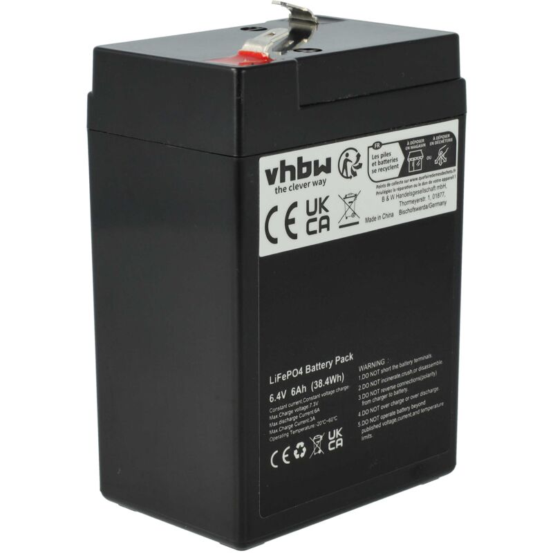 Vhbw - Batterie de bord pour caravane, bateau, camping, camping-car (6Ah, 6,4V, LiFePO4)