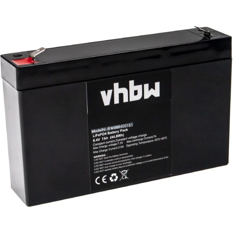 Vhbw - Batterie de bord pour caravane, bateau, camping, camping-car (7Ah, 6,4V, LiFePO4)