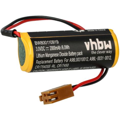 vhbw Batterie Ersatz für Le Blonde A98L00310012, CR17540SE-RL, A98L-0031-0012 für Steuereinheit (2000 mAh, 3 V, Li-MnO2)