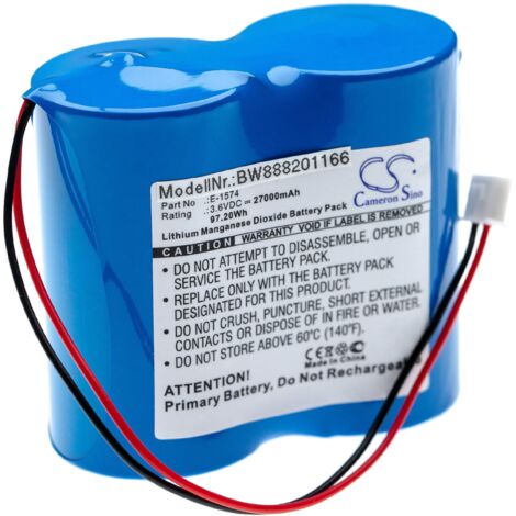 vhbw Batterie Ersatz für Siemens E-1574 für Messgerät (27000mAh, 3,6V, Li-MnO2)