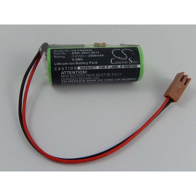 Vhbw - Batterie compatible avec ge Fanuc 0i-B, 0i-D, 0i-Mate-B, 15-B, 15i-A, 15i-B, 16/18-B, 16/18-C système de contrôle (2000mAh, 3V, Li-ion)