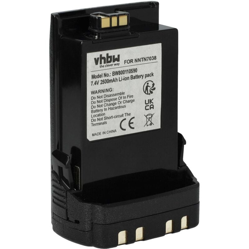 Vhbw - 1x Batterie compatible avec Motorola APX6000 P25, APX5000, APX6000, APX6000XE P25, APX6000XE radio talkie-walkie (2500mAh, 7,4V, Li-ion)