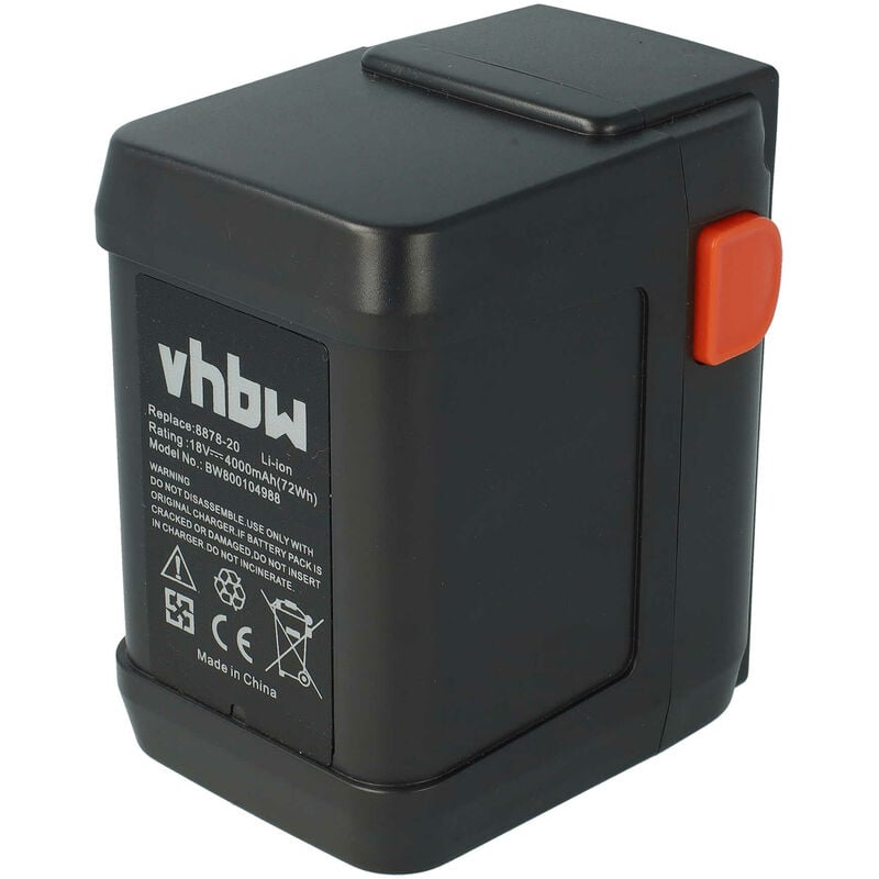 Vhbw - Batterie (Li-Ion, 4000mAh, 18V) Taille-haies compatible avec Gardena ErgoCut 48-Li (8878-20) Remplacement pour 8835, 8835-20, 8839, 8839-20