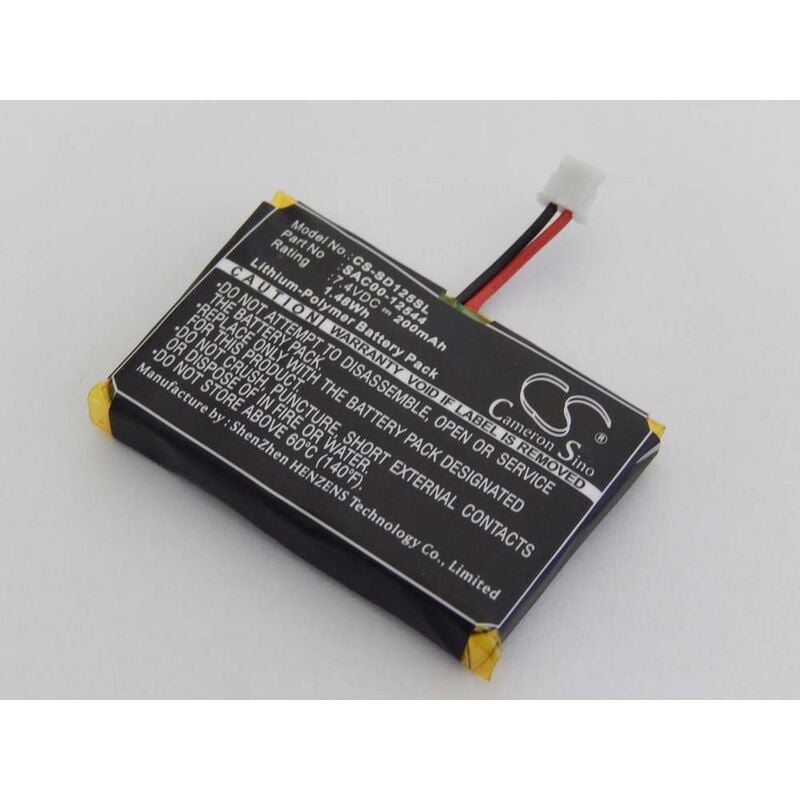Batterie Li-polymère 200mAh (7.4V) collier pour chien Téléguidé Sportdog Trainer Receiver SD-1225, SD-1825, SD-2525, SD-3225 comme SAC00-12544. - Vhbw