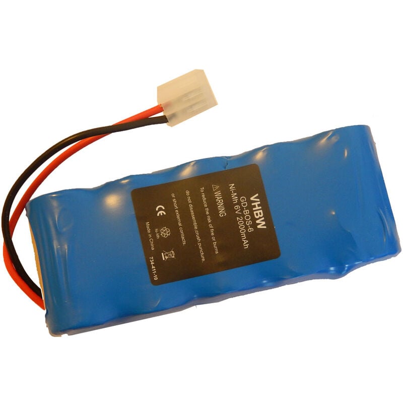 Batterie Ni-MH 2000mAh (6V) outillage compatible avec Bosch Somfy K8, K10, K12, K17 Remplace Bosch 9 500 005, 9000163, FD252/10. - Vhbw