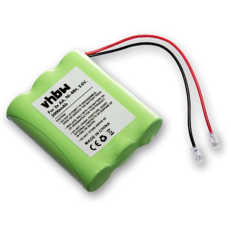 Batterie pack de 3x aa Mignon pour divers appareils (2000mAh, 3,6V, NiMH) - Vhbw