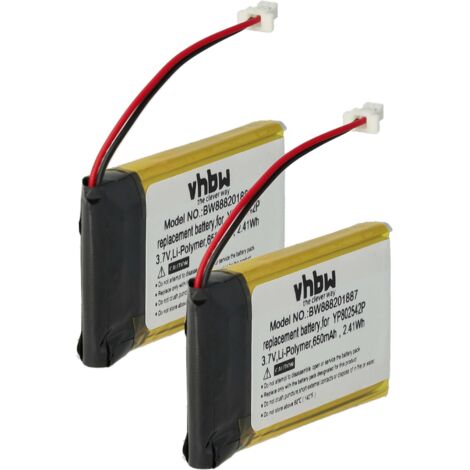 Vhbw – Batterie rechargeable 2x 650mAh Li-polymère – Compatible Sena SF1, SMH-20S, 10S, SMH-10S, 20S, SF2, SF3 – Tension 3,7V - VHBW 2 X