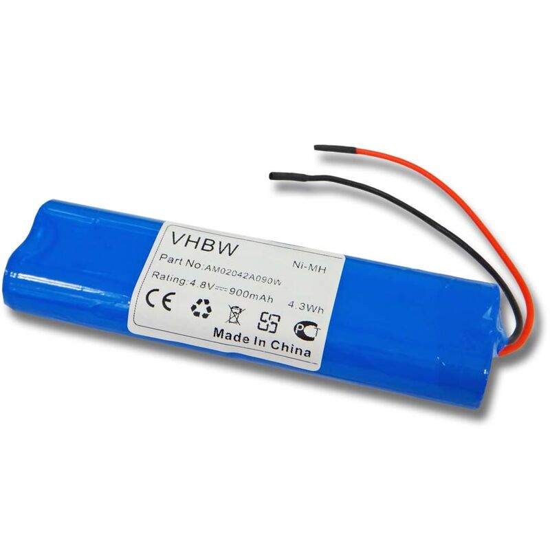 Batterie rechargeable 900mAh ni-mh (4.8V) avec câble pour votre éclairage de sécurité/secours Elro NV42, ELRD4AA900 900 - Vhbw