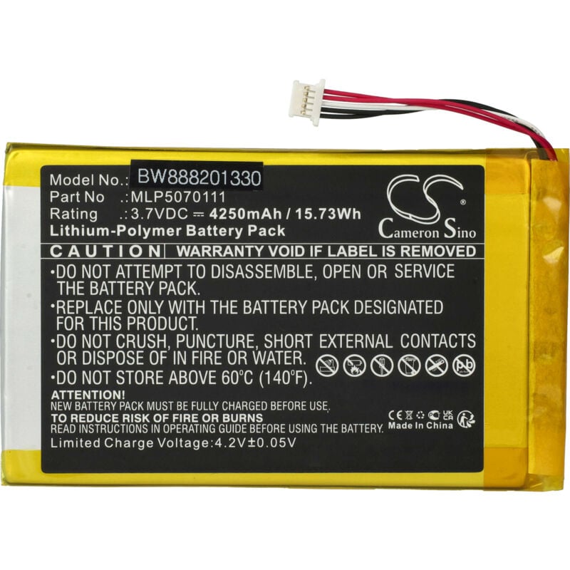 Batterie compatible avec Autel MaxiCheck MX808, MaxiCheck MX808i appareil de diagnostique de véhicule (5000mAh, 3,7V, Li-polymère) - Vhbw