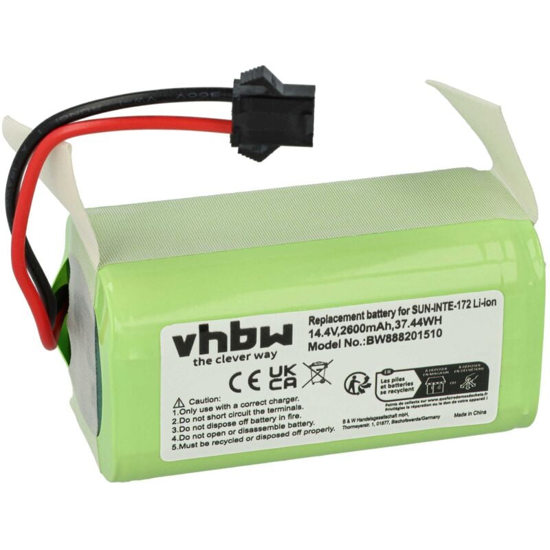 Batterie remplacement pour Cecotec CONG1002 pour robot électroménager (2600mAh, 14,8V, Li-ion) - Vhbw