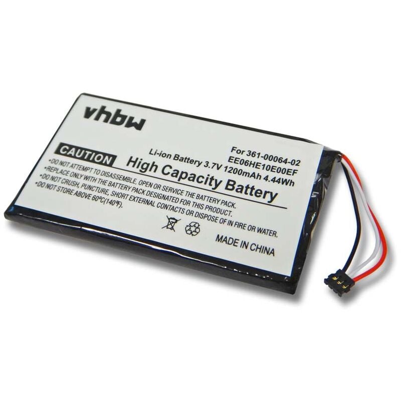 vhbw Batterie compatible avec Garmin Nüvi 3790T, 3790LMT GPS, appareil de navigation (1200mAh, 3,7V, Li-polymère)