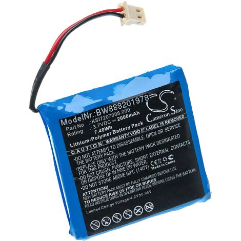 vhbw batterie remplace Ksenia KSI7207008.000 pour alarme maison/contrôle home security (2000mAh, 3,7V, Li-polymère)