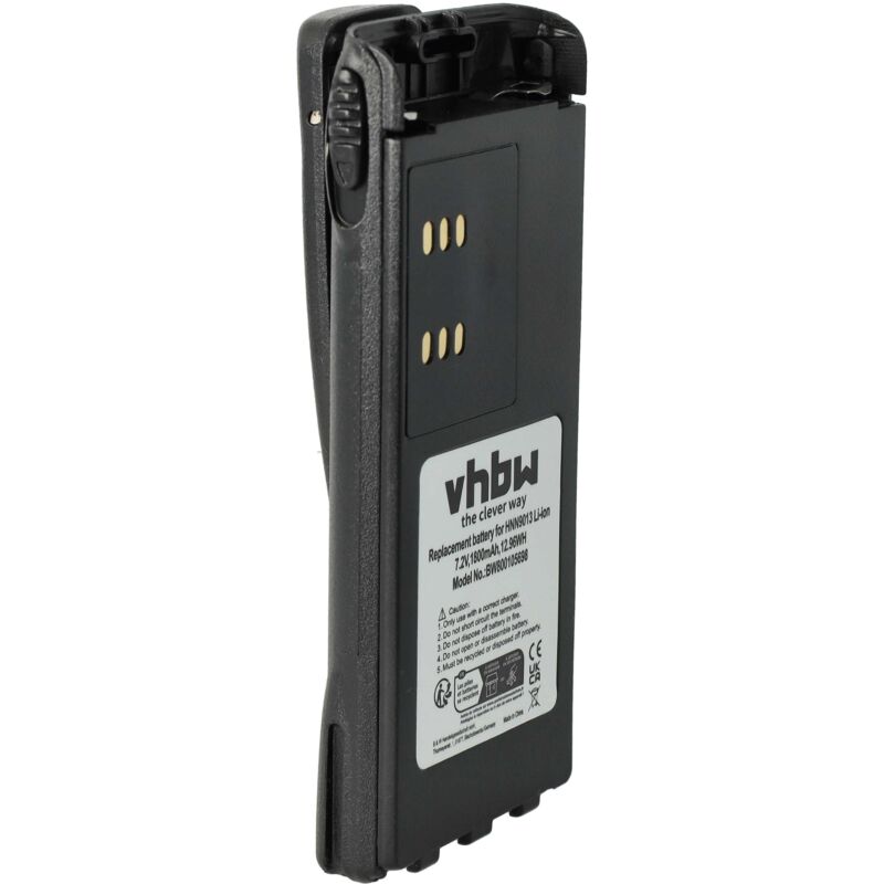Vhbw - Batterie remplacement pour Motorola HNN4003, HNN9008, HNN9008A, HNN9008AR, HNN9009, HNN9009A pour radio talkie-walkie (1800mAh, 7,2V, Li-ion)