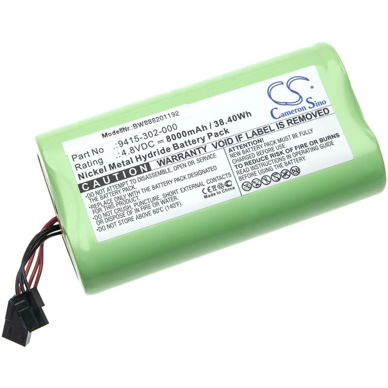 vhbw batterie remplace Peli 9415-301-100, 9415-302-000, 9418 pour lampe de poche frontale (8000mAh, 4,8V, NiMH)