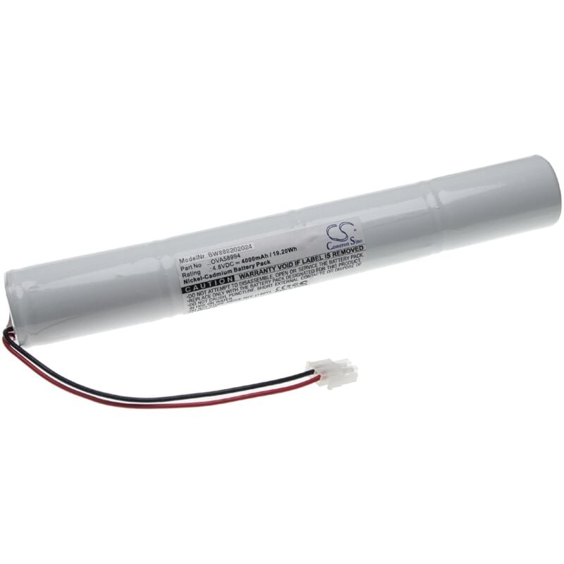 Vhbw - Batterie remplacement pour Schneider OVA58994 pour éclairage d'issue de secours (4000mAh, 4,8V, NiCd)