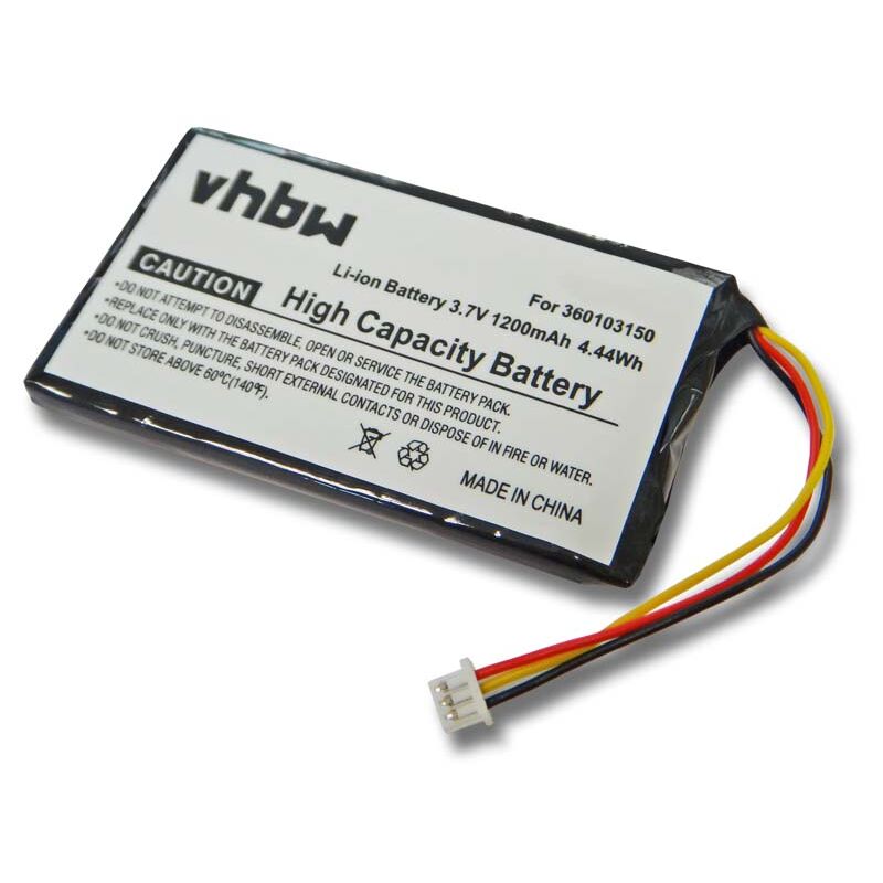 vhbw batterie remplace TomTom AHL03713001, TN2 pour système de navigation GPS (1200mAh, 3,7V, Li-Ion)