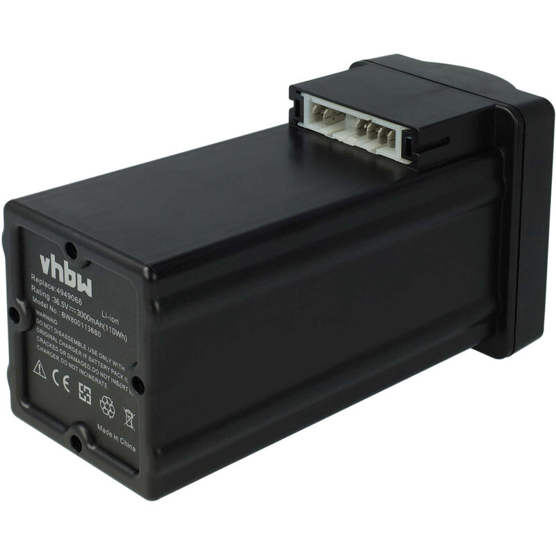 Vhbw - batterie remplacement pour Wolf-Garten 4919096, 4949066, Li-Ion Power Pack 2 pour robot tondeuse (3000mAh, 36.5V, Li-ion)