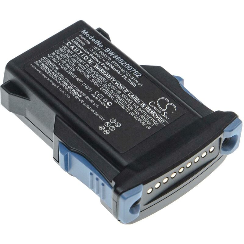 vhbw batterie remplace Zebra BT-000370, BTRY-MC93-FZ-10, BTRY-MC93-NI-10, BTRY-MC93-STN-01 pour ordinateur portable scanner (6600mAh, 3.6V, Li-Ion)