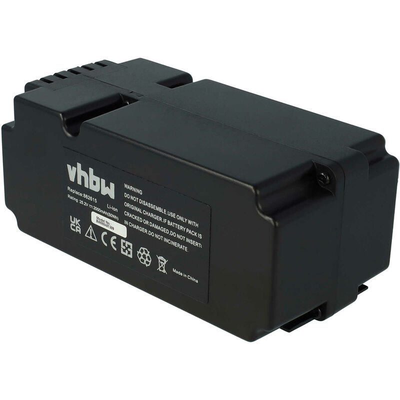 Vhbw - Batterie remplacement pour 862601, 862615, 862617, 862618, 0862622, 0862622001 pour tondeuse à gazon (2000mAh, 25,2V, Li-ion)