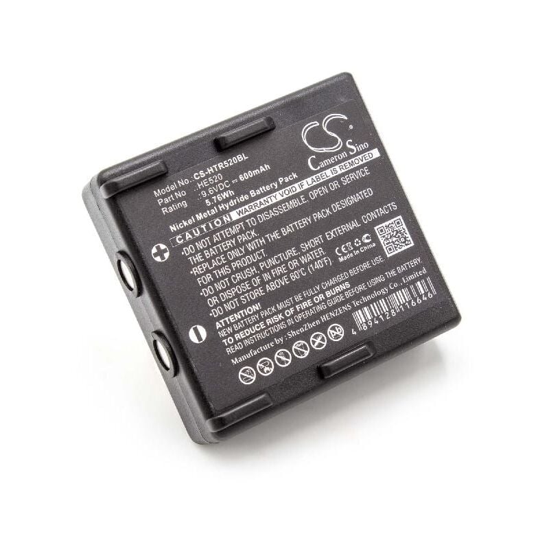 Vhbw - Batterie remplacement pour Abitron RHE9608KY pour opérateur télécommande industrielle (600mAh, 9,6V, NiMH)