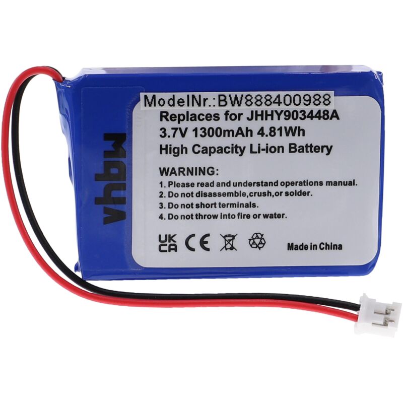 Vhbw - Batterie remplacement pour Albrecht JHHY903448A, 083448 pour radio talkie-walkie (1300mAh, 3,7V, Li-ion)